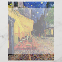 Van Gogh; Terraza del café en la noche, bella arte Tarjetas Publicitarias