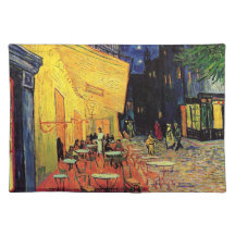 Van Gogh; Terraza del café en la noche, bella arte Mantel Individual