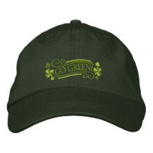 Van los tréboles y el texto verdes gorras bordadas