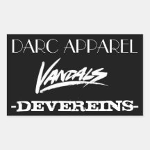 VÁNDALOS DE LA ROPA DE DARC RECTANGULAR PEGATINA