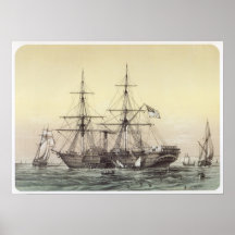 Vapor Franklin, trazador de líneas de Le Havre a N Impresiones