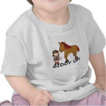 Vaquera ascendente vertiginosa linda del bebé del  camisetas