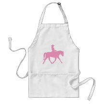 Vaquera que monta su caballo (rosa) delantales