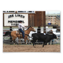 Vaquero de Ropin del rodeo Fotografía