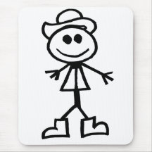 Vaquero de Stickman Alfombrillas De Ratón
