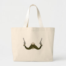 Vaquero del bigote bolsas de mano