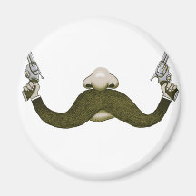 Vaquero del bigote imán de nevera