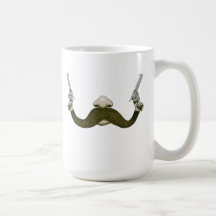 Vaquero del bigote taza de café