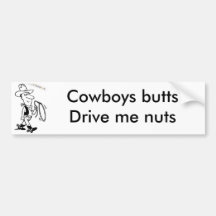 vaquero, vaqueros buttsDrive yo nuts Etiqueta De Parachoque