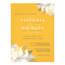 Vara de oro e invitaciones florales blancas del bo anuncios personalizados