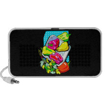 Varias pimientas y veggies gráficos laptop altavoz
