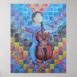 Varón abstracto del violoncelo impresiones
