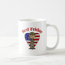 Varón afroamericano rojo del ejército de viernes taza