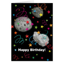 Vaya de fiesta sus asteroides de tarjeta de cumple