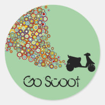 Vaya Scoot alrededor de los pegatinas