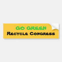 VAYA VERDE, recicle al congreso Etiqueta De Parachoque