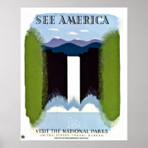 Vea América visitar el vintage de los parques naci Impresiones