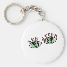 Vea el verde llavero personalizado