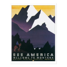 Vea la recepción de América a Montana Tarjetas Postales