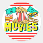 Véale en las películas pegatina redonda