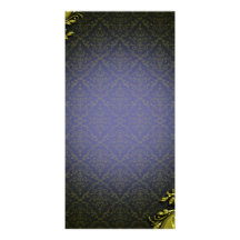 Vector amarillo elegante del modelo del damasco tarjetas personales con fotos