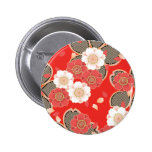 Vector blanco rojo floral retro del vintage lindo pins