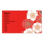 Vector blanco rojo floral retro del vintage lindo tarjetas de visita