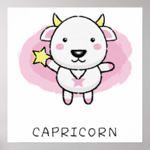 Vector de Capricon de las muestras del zodiaco del Poster