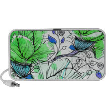 Vector green flowers altavoz