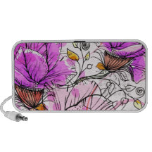 Vector pink flowers iPhone altavoces