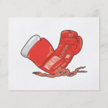 vector rojo de los guantes de boxeo tarjetas informativas