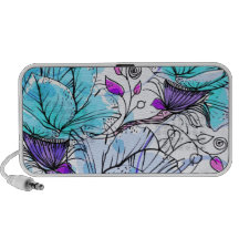 Vector turquoise flowers altavoces