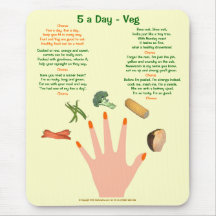 Veg 5 una estera del ratón del día alfombrillas de raton