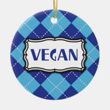 Vegano (Argyle azul) Adorno De Reyes