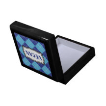 Vegano (argyle azul) cajas de regalo