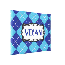 Vegano (Argyle azul) Lona Estirada Galerías