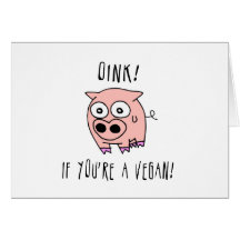 Vegano del cerdo tarjeton