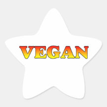 Vegano en llamas calcomanía forma de estrella personalizada