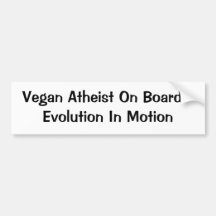 Vegano/evolución atea etiqueta de parachoque