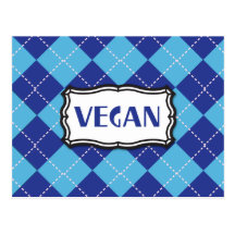 Vegano (modelo azul de Argyle) Tarjeta Postal
