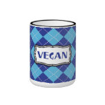 Vegano (modelo azul de Argyle) Tazas