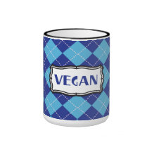 Vegano (modelo azul de Argyle) Tazas