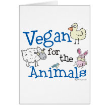 Vegano para los animales tarjetón