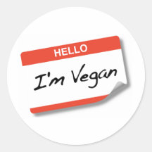 VEGANO PEGATINA REDONDA