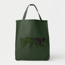 Vegano rosado y verde bolsas lienzo