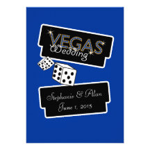 Vegas enciende la invitación azul del boda