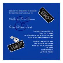 Vegas enciende la invitación azul del boda