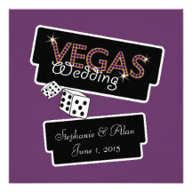 Vegas enciende la invitación púrpura del boda