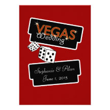 Vegas enciende la invitación roja del boda