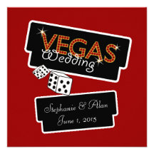 Vegas enciende la invitación roja del boda